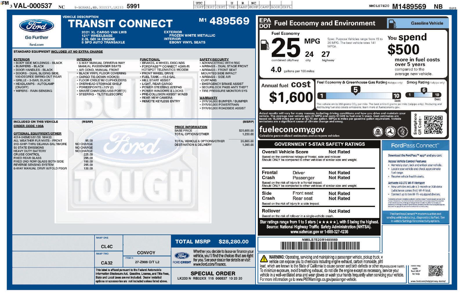 Used 2021 Ford Transit Connect XL FWD image 3