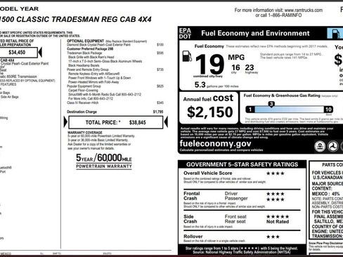 Used 2021 RAM 1500 Classic Tradesman AWD/4WD image 1