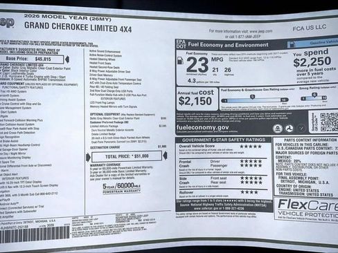 New 2026 Jeep Grand Cherokee Limited AWD/4WD image 22
