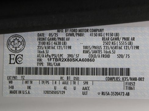 Used 2025 Ford Transit 250 148 High Roof AWD w/ Load Area Protection Package image 56