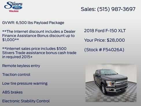Used 2018 Ford F150 XLT w/ XTR Package image 7