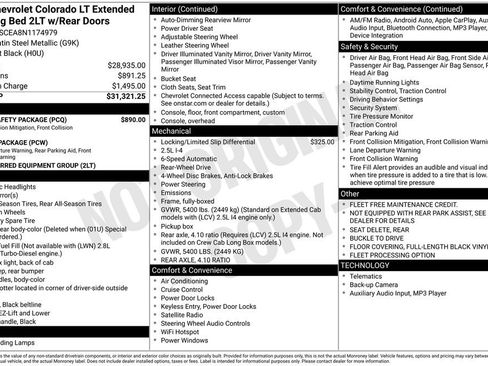 Used 2022 Chevrolet Colorado LT w/ Fleet Safety Package RWD image 17