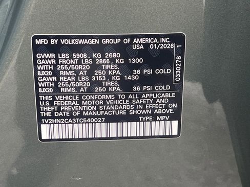 New 2026 Volkswagen Atlas SE image 32