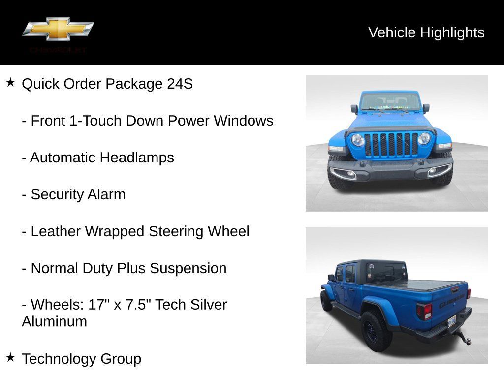 Used 2020 Jeep Gladiator Sport w/ Quick Order Package 24S AWD/4WD image 16
