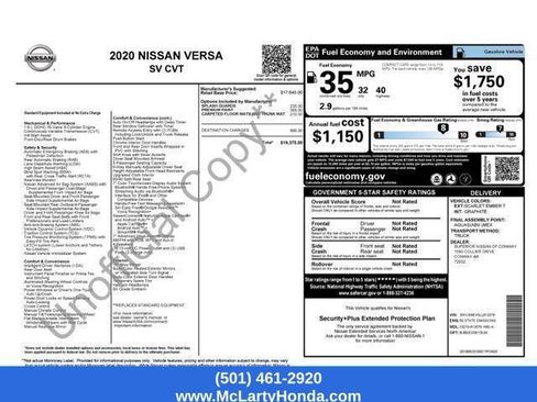 Used 2020 Nissan Versa SV FWD image 11