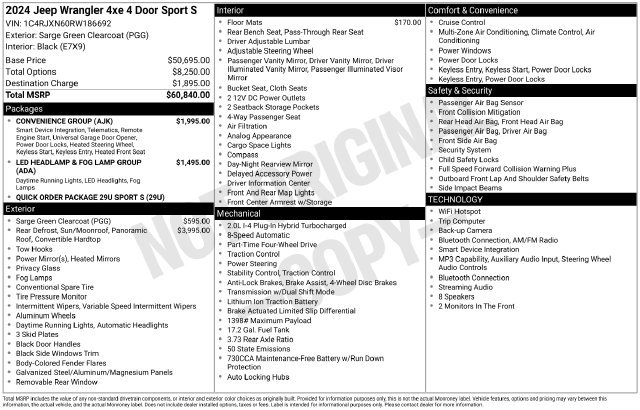 Used 2024 Jeep Wrangler Unlimited w/ Convenience Group AWD/4WD image 5