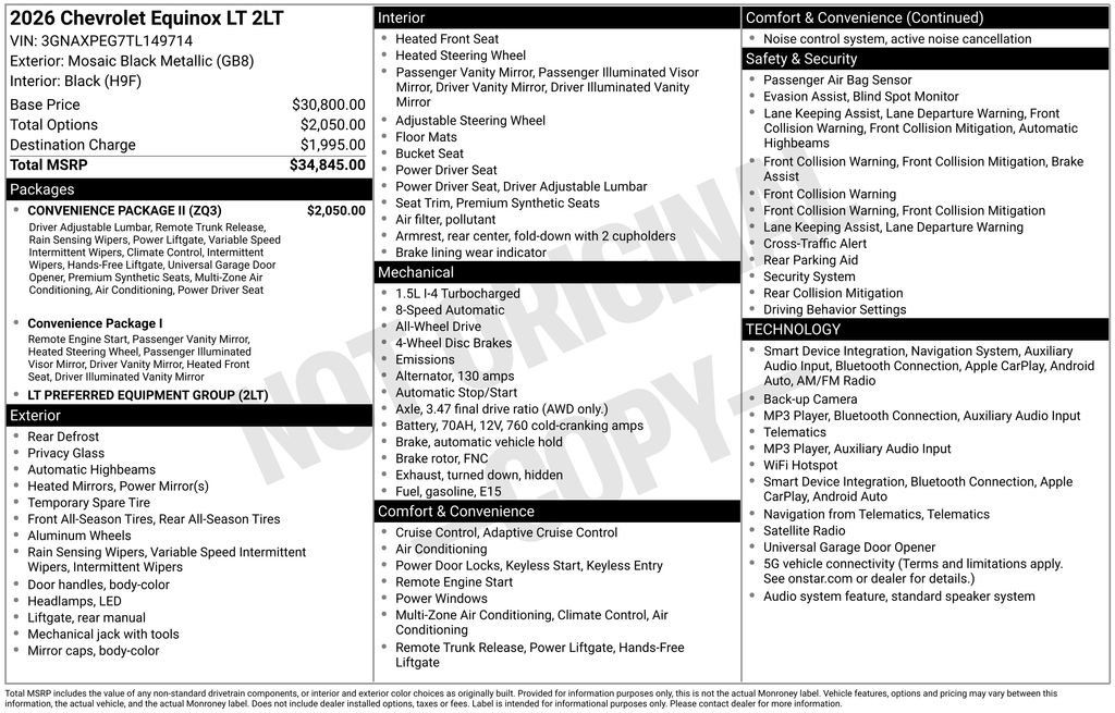 Certified 2026 Chevrolet Equinox LT w/ Convenience Package II AWD/4WD image 37