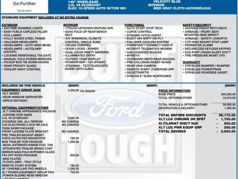 Used 2020 Ford F150 XLT w/ Equipment Group 302A Luxury AWD/4WD image 2