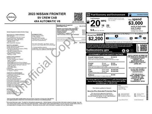 Certified 2023 Nissan Frontier SV w/ Tow Package AWD/4WD image 2