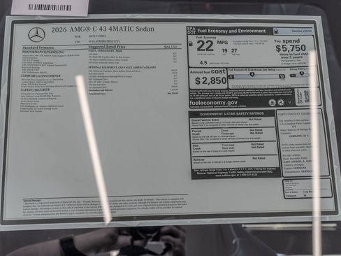 New 2026 Mercedes-Benz C 43 AMG 4MATIC Sedan image 36