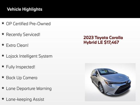 Used 2023 Toyota Corolla LE FWD image 2