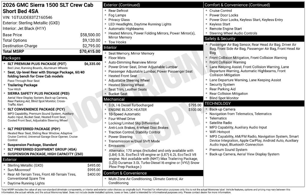 Used 2026 GMC Sierra 1500 SLT w/ SLT Premium Plus Package AWD/4WD image 35