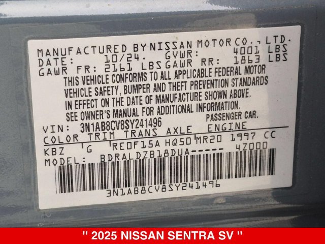 Certified 2025 Nissan Sentra SV FWD image 40