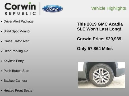 Used 2019 GMC Acadia SLE w/ Driver Alert Package I image 6