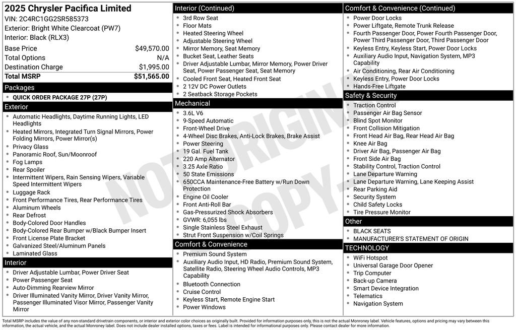 Used 2025 Chrysler Pacifica Limited FWD image 36