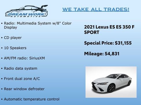 Used 2021 Lexus ES 350 F Sport image 2