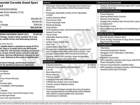 Used 2013 Chevrolet Corvette Grand Sport w/ 3LT Preferred Equipment Group RWD image 35