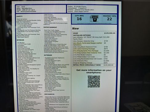 Used 2016 Mercedes-Benz AMG GT S image 15