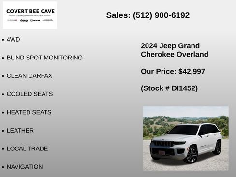 Used 2024 Jeep Grand Cherokee Overland w/ Adv Protech Group III AWD/4WD image 6