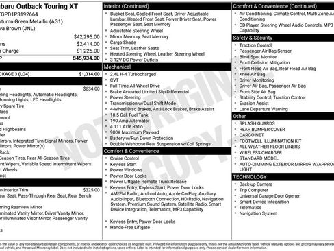 Used 2023 Subaru Outback Touring XT w/ Tech Package 3 image 2