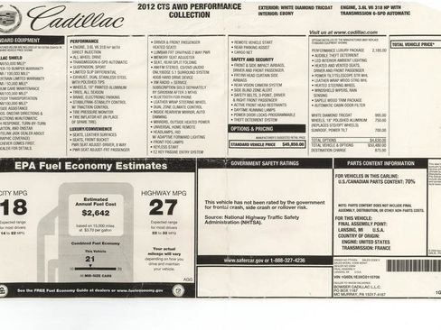 Used 2012 Cadillac CTS Performance w/ Performance Luxury Package image 46