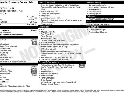 Used 2000 Chevrolet Corvette Base w/ Memory Pkg image 8