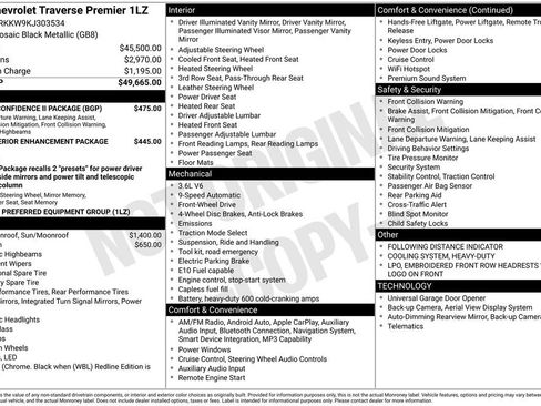 Used 2019 Chevrolet Traverse Premier w/ Driver Confidence II Package image 4