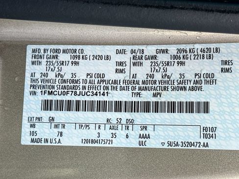 Used 2018 Ford Escape S FWD image 38