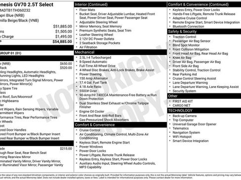 Used 2026 Genesis GV70 2.5T Select AWD/4WD image 42