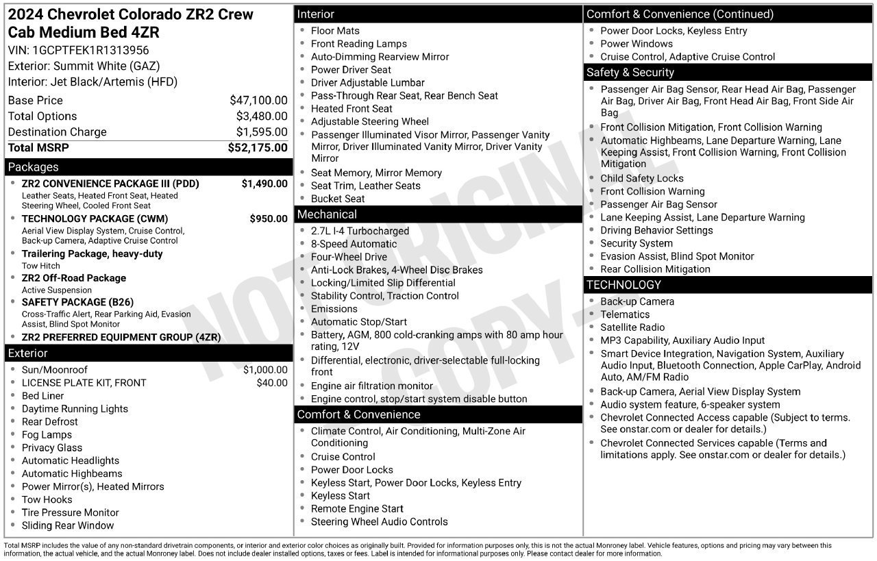 Used 2024 Chevrolet Colorado ZR2 w/ ZR2 Convenience Package III AWD/4WD image 32