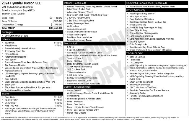 Used 2024 Hyundai Tucson SEL AWD/4WD image 43