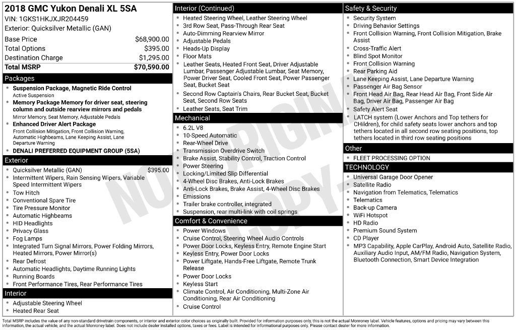 Used 2018 GMC Yukon XL Denali RWD image 42