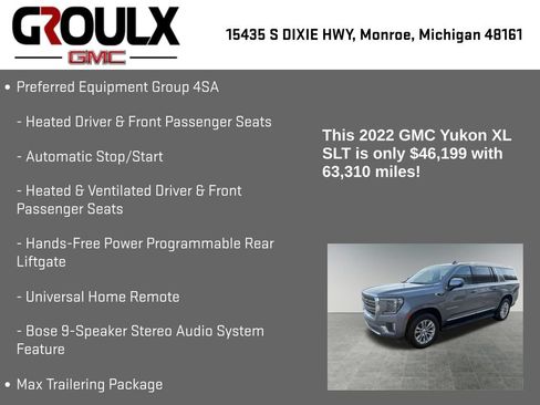 Used 2022 GMC Yukon XL SLT w/ SLT Luxury Package AWD/4WD image 15