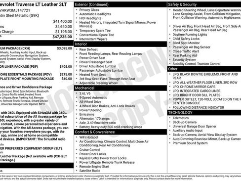 Used 2021 Chevrolet Traverse LT w/ LT Premium Package AWD/4WD image 10