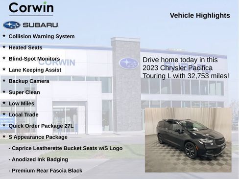 Used 2023 Chrysler Pacifica Touring-L w/ S Appearance Package FWD image 6