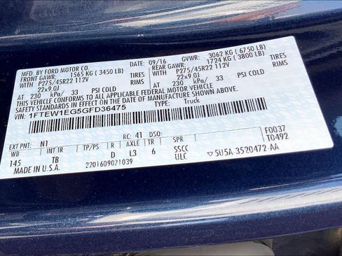 Used 2016 Ford F150 Limited w/ Trailer Tow Package image 34