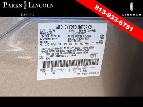 Certified 2021 Lincoln Nautilus Reserve image 35