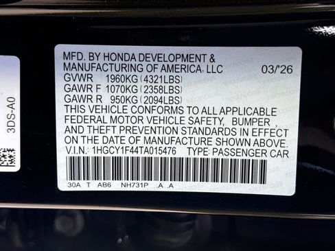 New 2026 Honda Accord SE image 30