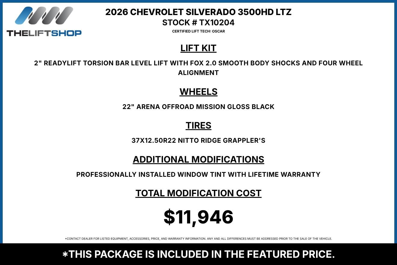 Used 2026 Chevrolet Silverado 3500 LTZ w/ LTZ Texas Edition AWD/4WD image 2