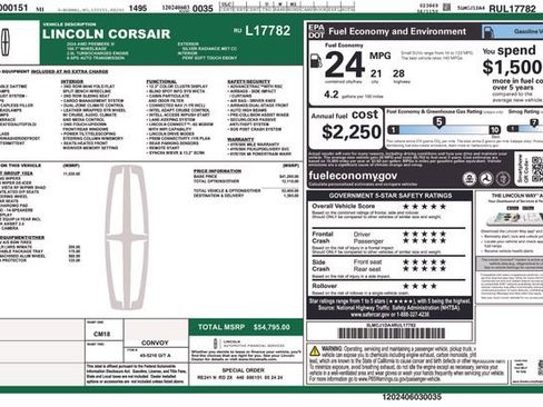 Used 2024 Lincoln Corsair AWD w/ Equipment Group 102A image 37