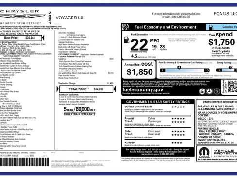 Used 2021 Chrysler Voyager LX image 39