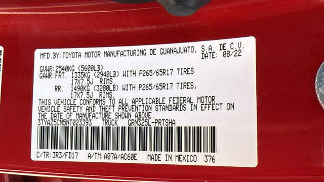 Used 2022 Toyota Tacoma TRD Sport w/ Technology Package RWD image 26