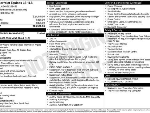 Used 2014 Chevrolet Equinox LS w/ LPO, Protection Package image 3