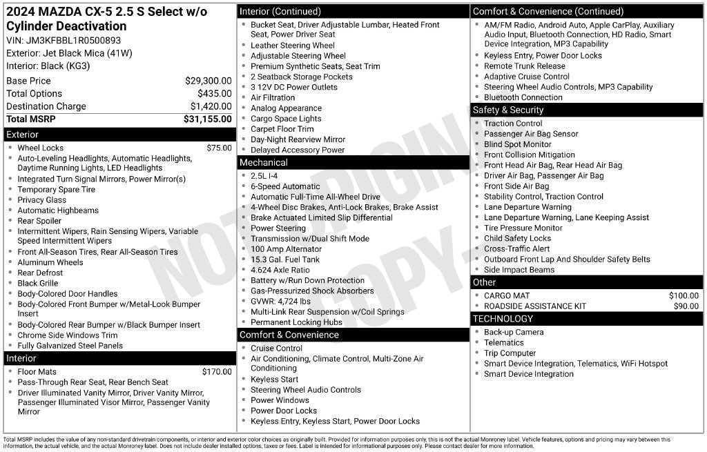 Certified 2024 MAZDA CX-5 AWD 2.5 S w/ Select Package image 10