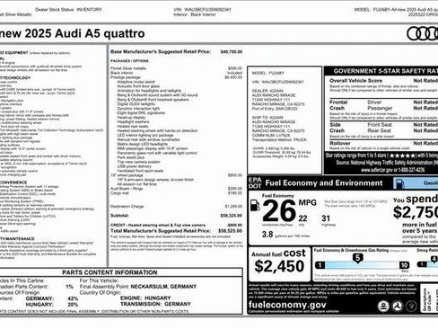 New 2025 Audi A5 2.0T Prestige image 31