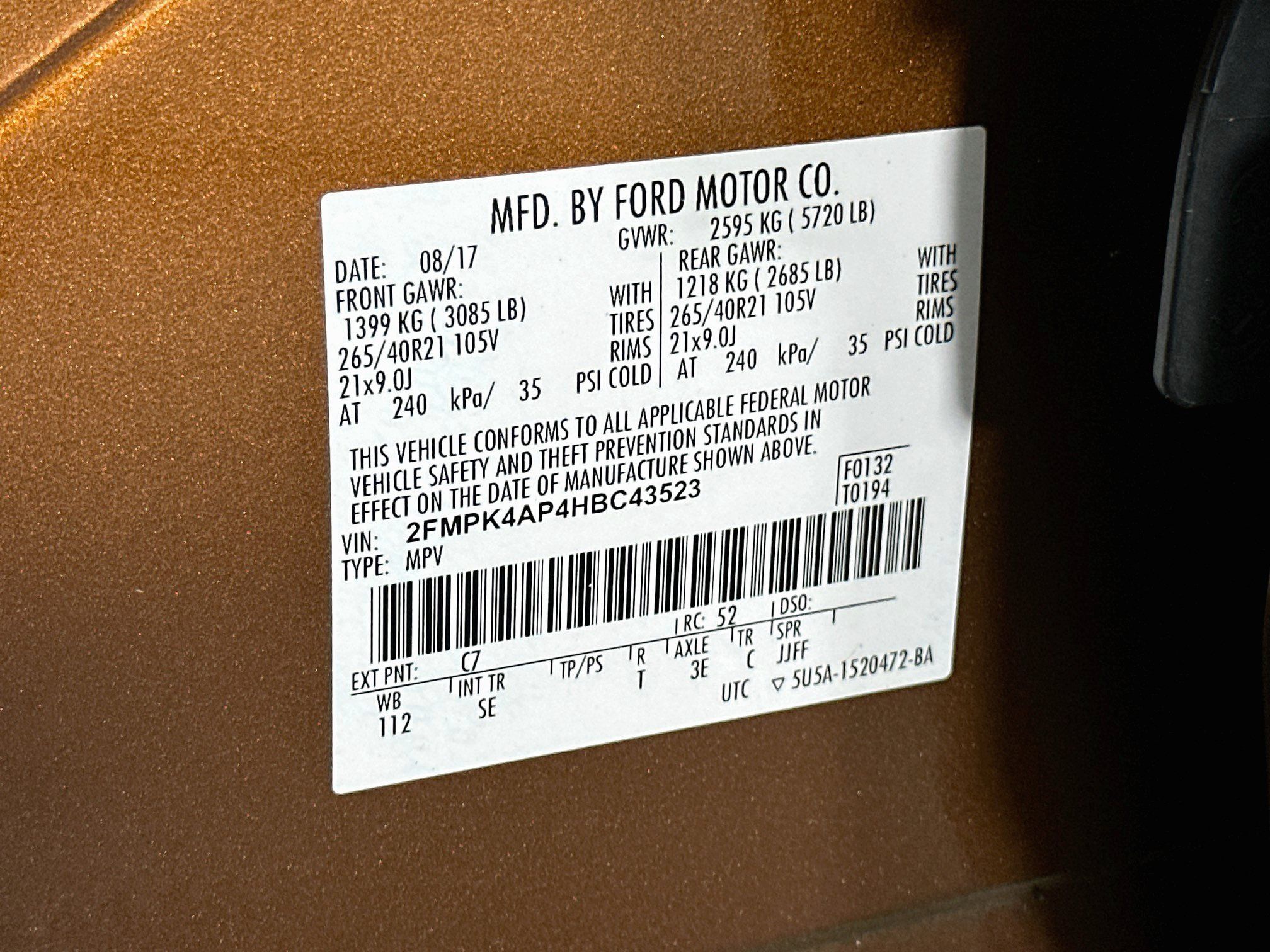 Used 2017 Ford Edge Sport w/ Equipment Group 401A AWD/4WD image 12