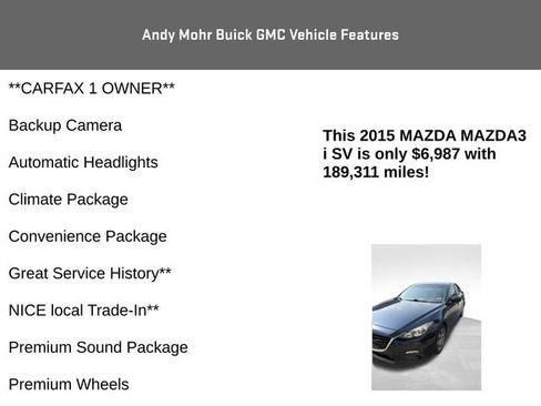 Used 2015 MAZDA MAZDA3 i SV FWD image 4