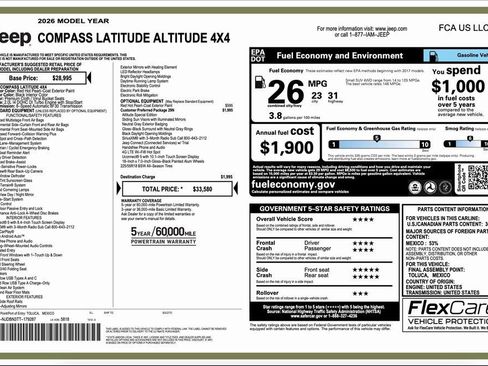 New 2026 Jeep Compass Latitude image 2