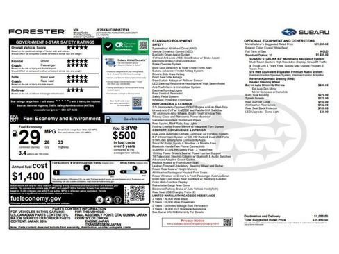 Used 2021 Subaru Forester Limited AWD/4WD image 7