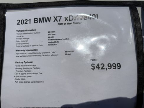 Used 2021 BMW X7 xDrive40i w/ Premium Package AWD/4WD image 13